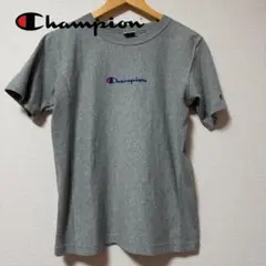 Champion REVERSE WEAVE Tシャツ グレー M刺繍ロゴ 半袖