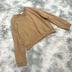 韓国☆ナニング　Vネックスウェット　ブラウン　ドロップショルダー　抜け感　Fのサムネイル