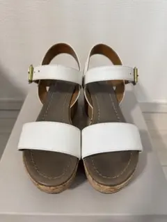 【美品・未使用】ファビオルスコーニ ウェッジソールサンダル 白 35