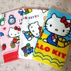 レトロキティ♡ハローキティ フェイスタオル 3枚セット　しまむら購入品