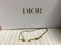 美品ディオールDior ゴールドネックレス ロゴチャーム付き本物