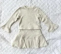 【新品】H&M リブ長袖カットソーとスカートセット 92cm