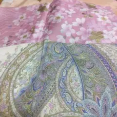 LANCETTI ペイズリー と桜模様(宇野千代） ハンカチ2枚