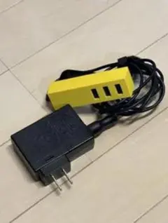 3ポート USB充電器 黄色