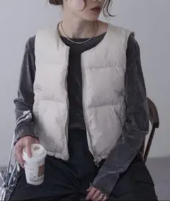 美品　チャオパニック　オフホワイト　ベストダウン