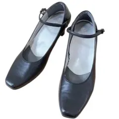 アシックスウォーキング　pedala ブラック　パンプス レザー　甲ストラップ