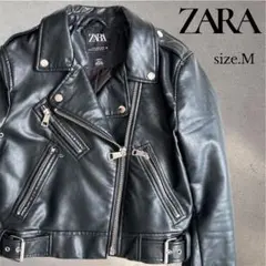【♡美品♡】ZARA ダブルライダースジャケット フェイクレザー ブラック M