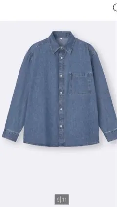 gu デニムオーバーサイズシャツ
