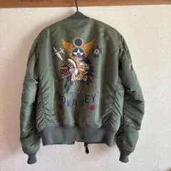 AVIREX アヴィレックス MA-1 フライトジャケット 2XL 刺繍 カーキ