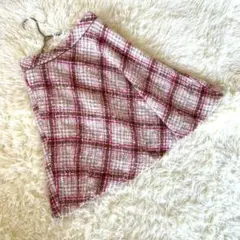 美品【】フレアスカート サイズ2 ピンク チェック柄