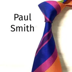 ポールスミス　ネクタイ　ストライプ　マルチカラー　レインボー