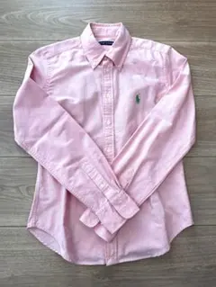 【美品】ラルフローレン 長袖シャツ ピンク　ポニー刺繍