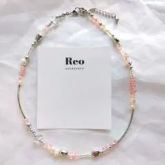 №2038 pink×silver ネックレス