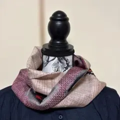 ひねりスヌード　短い　着物リメイク　正絹 ハンドメイド