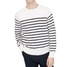 UNIQLO スーピマコットンボーダークルーセーター　L