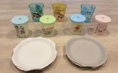 子ども用コップ　ストローカップ　デザートプレート　10点セット　キッズ食器　プラ
