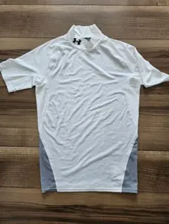 Under Armour ハイネック半袖シャツ L ホワイト/グレー
