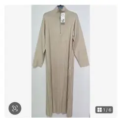 select MOCA ハイネックハーフジップニットワンピース