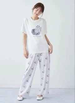 上下セット】サンリオハウス ジェラートピケ 総柄Tシャツパンツ ハロー
