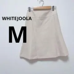 ベージュ フレアスカート ひざ丈 7R 春コーデ ラメ入り 可愛い Mサイズ