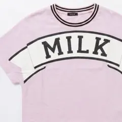 MILK 半袖 Tシャツ ピンク ロゴプリント クロップド丈のサムネイル