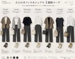 Lサイズ相当　大人オフィスカジュアル　コーデ売り　シンプル　1週間コーデ