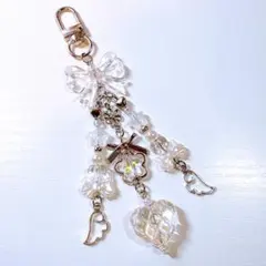 CL25 ビーズキーホルダー コレクトブック クリア チャーム y2k