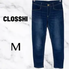 美品✨【CLOSSHI】ストレッチスキニーデニムパンツ　総ゴム　ブルー　M