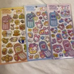 平成はっぴーフォンステッカーなっとうちゃんフワフワらびちゃんまじかるみゅーちゃん