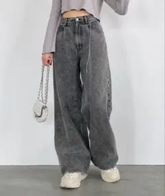 Heather ハイウエストデニムワイドパンツのサムネイル