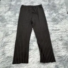 《ノーブランド》パンツ ストライプ 裏起毛 オーバーサイズ　長ズボン