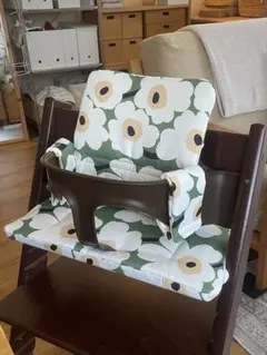 Stokke ストッケ トリップトラップ用シートクッション花柄グリーンのサムネイル