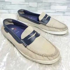 【良品】✨COLE HAAN 26cm ローファー グレー ネイビー 8M