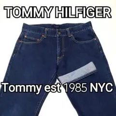 【希少/日本製】トミーヒルフィガー グラフィックプリント デニムパンツ L 濃紺