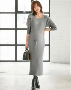 値下げ！エンジェリーベ　柔らか♡リブニットワンピース　※ピーコック