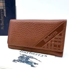 未使用✨Burberrys バーバリー 5連キーケース レザー ロゴ ブラウン