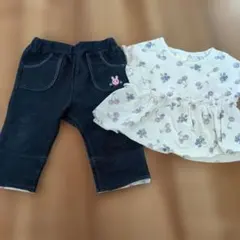 SIMPLE FREE プリント Tシャツ ＆mikihouseパンツ