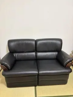 本革□バルセロナチェア□1人掛けソファ□名作□ブラック/黒□リ
