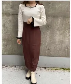 秋冬に！【新品タグ付き】INGNI　イング　ブラウン　ツイルナロースカート