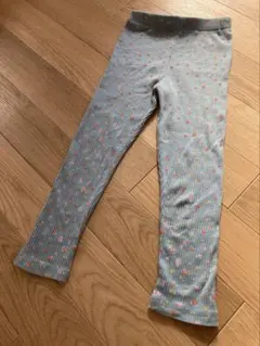 ペアマノン 花柄リラックスリブレギンス スパッツ 120サイズ 水色 ブルー