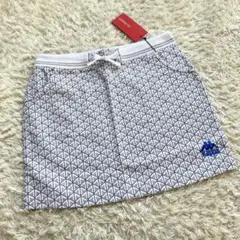 未使用 KAPPA カッパ ゴルフ 総柄スカート グレー S 白 ホワイト 夏物