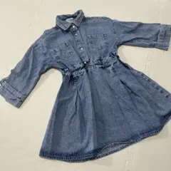 デニムシャツワンピース 110 女の子