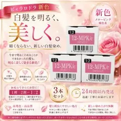 ✨新色✨ビィラロドラ12-MPK/c メローピンク 3本セツト白髪も明るく染まるのサムネイル