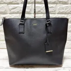 kate spade トートバッグ ブラック サフィアーノレザー A4可