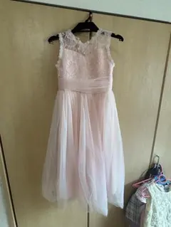 キッズ ドレス ピンク レース チュール ワンピース 発表会 結婚式 女の子