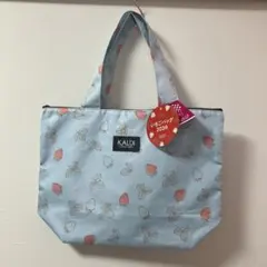 KALDI いちごバッグ 2026 水色 トートバッグ