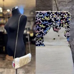 【新品/タグ付】ふりふ 猫の恩返し チェーンショルダー付クラッチバッグ 2way