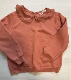 H&M フリル襟付きトレーナー ピンク