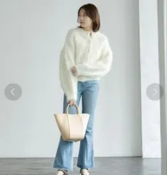 Noble　2WAYカーリーモヘヤクルーカーディガン