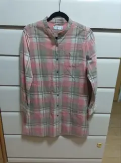 美品　Golden Bear ピンク系チェック柄チュニックワンピース